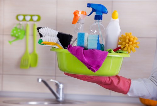 Cleaning dust and debris after building work in a Hammersmith property
