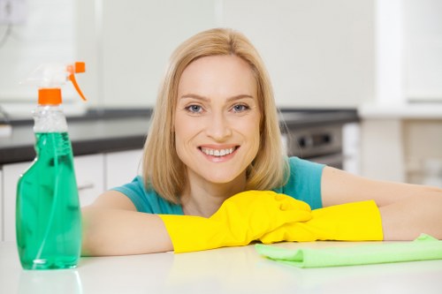 Local cleaner completing bathroom and bedroom reset in Hammersmith