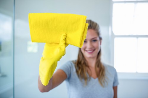 Professional carpet cleaning in a West London business workspace