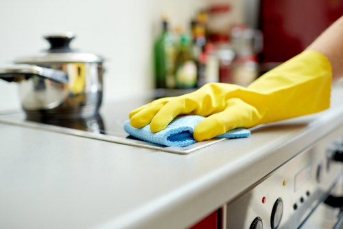 Residential window cleaning service on a Hammersmith street