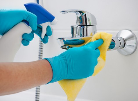 Household items being sorted for removal during a clearance service